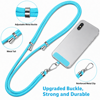Cordon de cou universel réglable pour téléphone avec clip métallique renforcé, sangle bandoulière mains libres pour coques de téléphone portable
