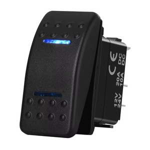 Interruptor Basculante de 3 Posiciones, 12V DPDT, Interruptor de Encendido/Apagado/Encendido, Interruptor Momentáneo de Encendido/Apagado/Encendido, Interruptor de Botón con LED Azul para Automóvil, Barco, Carling - Product Image 2