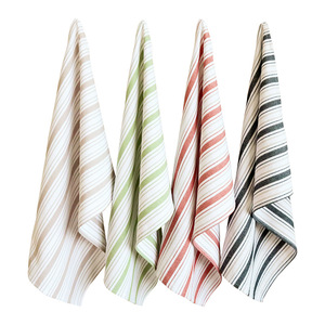 Essuie-tout de cuisine en coton doux de style nordique, serviette à vaisselle rayée teinte en fil, torchon 100 % coton réutilisable - Product Image 2