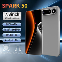 Téléphone Android 16 Spark 50, 16+1 To de stockage, batterie 8800 mAh, écran 7,3 pouces, prise en charge du GPS, double SIM pour les voyages, les jeux, les affaires et l'usage quotidien
