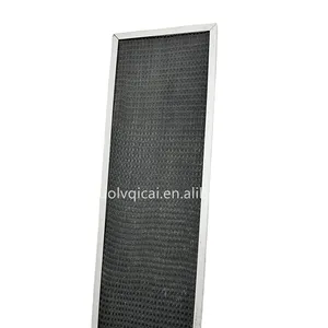 Bingkai aluminium dapat dibersihkan double nylon mesh efek pertama filter penyaring debu persegi