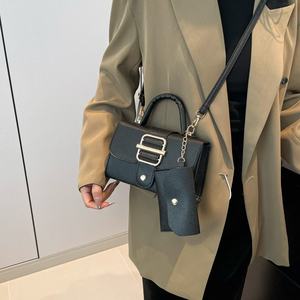 New Fashion Design PU Texture <b>Belt</b> Decorative Handbag Single Shoulder Crossbody Bag Solid Color Tote Bag - Product Image 4