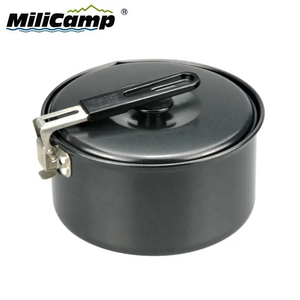 Ensemble de cuisine de camping 2 pièces avec poignée pliable, poêle à frire en aluminium antiadhésive - Product Image 3