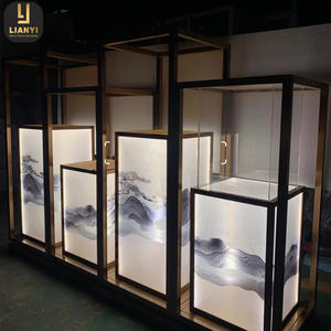 Hot Sale Metal Glass Tower <b>Display</b> Showcase with <b>Acrylic</b> Lighted Stand for Wine <b>Liquor</b> <b>Display</b> <b>Cabinet</b> - Product Image 2