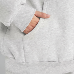 Conjunto de chándal de algodón de 2 piezas de gran tamaño Sudadera con capucha transpirable con bolsillos de moda de otoño Pantalones holgados para descansar en invierno - Product Image 1