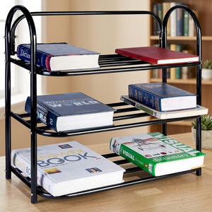 Estantería Metálica de Tres Niveles, Organizador Resistente para Sala de Estar, Forma Rectangular - Product Image 1