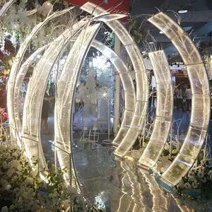 Hitam Naga luar ruangan dalam ruangan pesta lingkaran dapat digunakan kembali besi dapat dilepas lengkungan latar belakang dekorasi logam pernikahan lengkungan bulat