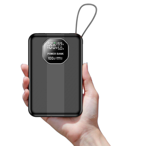 Banco de Energía de 100W y 20000mAh con Carga Rápida PD, Cargador Portátil con Cable Tipo-C Integrado y Pantalla Digital - Product Image 1