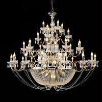 Nouveau lustre en fer forgé de style européen, électroplaqué, avec cristaux, pour salles de mariage, décoration de plafond, accessoires de mariage