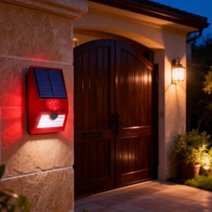 Lámpara de Alarma Solar Inteligente con Control Remoto de Seguridad para Prevenir Accidentes, Sensor de Cuerpo Humano, Lámpara de Pared, Dispositivo de Ahuyentamiento - Product Image 1