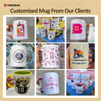 Taza de Café de Porcelana Blanca de Lujo de 11 oz para Sublimación, con Color Interior Personalizado, Regalo Empresarial, Apta para Lavavajillas