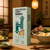 Pâtes riches en protéines 22g, Miso Udon Ramen non frits, pour les supermarchés, fabrication OEM