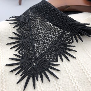 Col de chemise brodé LHY <span class=keywords><strong>en</strong></span> dentelle blanche et noire, motifs rayés <span class=keywords><strong>en</strong></span> dentelle française, détachable, vente <span class=keywords><strong>en</strong></span> gros directe - Product Image 3