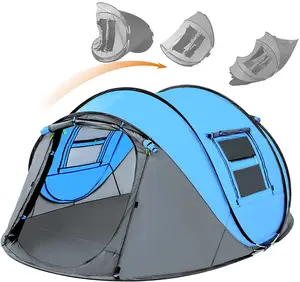 Woqi 4 Person Easy Pop Up Waterproof Automatic Setup 2 Doors Instant Family Tent for Camping Hiking Traveling