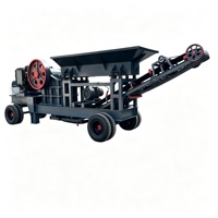 Concasseur à mâchoires mobile sur pneus 3-6t/h, alimentation 150mm, double alimentation pour site minier hors réseau PE250x300