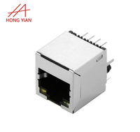 Connecteur Ethernet RJ45 RJ11 6P6C Prise modulaire à port unique Connecteur RJ45 pour circuit imprimé