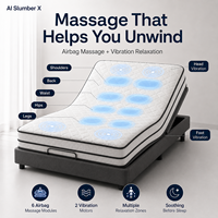OEMODM KI-gesteuertes Verstellbares Bett mit Luftpolster-Massage, Heizung, Schwerelosigkeitsfunktion, Elektrischer Bettbasis, Tuya App-Steuerung, Schlafsystem