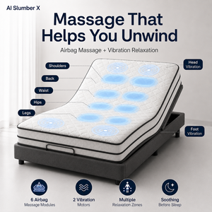 <span class=keywords><strong>Matelas</strong></span> intelligent réglable OEMODM AI avec massage par airbag, chauffage, base de lit électrique à gravité zéro, système de sommeil contrôlé par l'application Tuya - Product Image 5