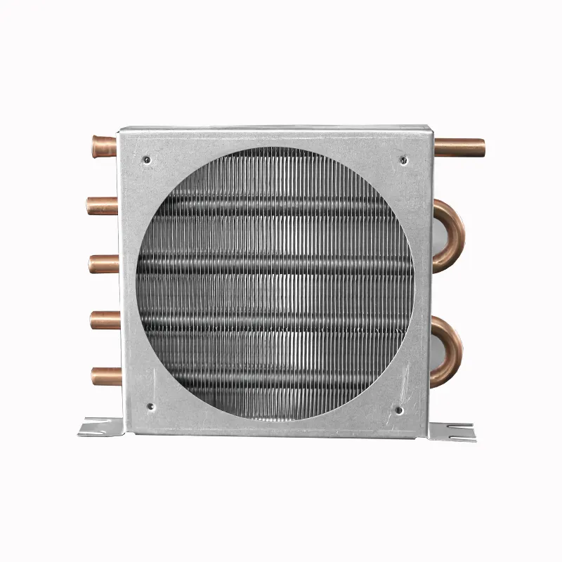Fan ile buzdolabı kondenseri radyatör küçük hava soğutmalı bakır boru kanatlı ısı emici