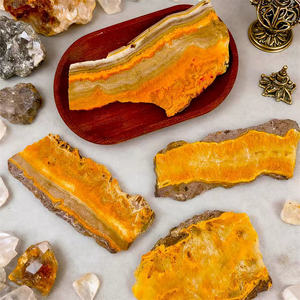 Cristales <span class=keywords><strong>Espirituales</strong></span> de Alta Calidad, Rebanadas de Piedras Curativas, Gema Natural de <span class=keywords><strong>Jaspe</strong></span> Amarillo Abejorro para Decoración - Product Image 4