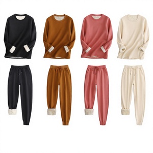 ชุดกีฬาลำลองคุณภาพสูงแบบยูนิเซ็กซ์ ผ้าถักเนื้อแน่น ชุดเซ็ต 2 ชิ้น เสื้อฮู้ดดี้และกางเกงขายาว ไซส์พลัส - Product Image 4