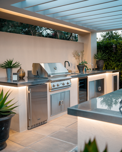 NICOCABINET Armoire de cuisine extérieure de luxe moderne en acier inoxydable pour jardin, avec évier pour barbecue, pour 3 à 5 personnes, robinet, tiroir coulissant, charnière pour - Product Image 2