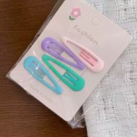 4PCS/Set Jepit Rambut Mini Bentuk Bintang Persegi Panjang Warna Cerah, Jepit Rambut Logam BB, Aksesoris Rambut Anak