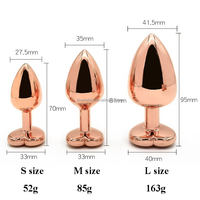 Plug anal en or rose, bijou en métal de qualité supérieure en forme de cœur, jouet pour adultes, BlueRabbit OEM ODM, plugs anaux en gemmes