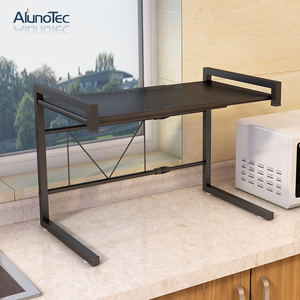 De acero inoxidable <span class=keywords><strong>horno</strong></span> de <span class=keywords><strong>microondas</strong></span> <span class=keywords><strong>estante</strong></span> ajustable pie tipo de soporte de almacenamiento de cocina soportes - Product Image 3
