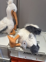 Peluche Pellican à Long Bec JellyCatt 34cm, Adorable Oiseau Gris Doux et Moelleux, Poupée Debout pour Cadeaux d'Anniversaire Enfants