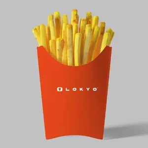 LOKYO Cheap fast food chip box to go cardboard paper disposable food packing french fries box