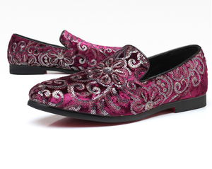 Chaussures à paillettes pour hommes, mocassins de couleur bleue, grande taille 46 47 48, chaussures de bureau et de carrière - Product Image 5