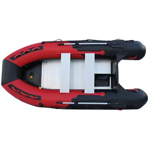 Barco de goma de alta velocidad plegable de 13 pies, bote de pesca de suelo de aluminio recreativo inflable, bote de rescate para deportes acuáticos