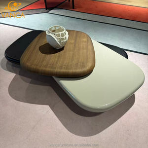 <span class=keywords><strong>Table</strong></span> basse rotative design nordique E1 <span class=keywords><strong>Table</strong></span> centrale rotative à 360 ° en bois plaqué finition laquée MDF - Product Image 3