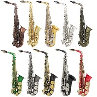 Saxophone alto Eb coloré pour débutant, en laiton, 6 couleurs au choix, clés dorées, instrument à vent pour l'apprentissage des étudiants