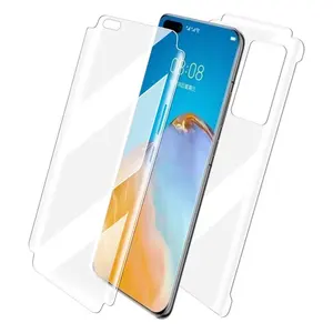 Protecteur d'écran en hydrogel TPU pour Huawei P40 <span class=keywords><strong>pro</strong></span>, couverture complète avant + arrière, film de protection transparent - Product Image 1
