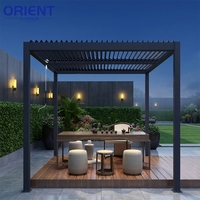 Pergola électrique réglable en aluminium avec toit à lamelles, anti-UV, sans entretien, 3x3, 3x4, 4x4, 4x6 m