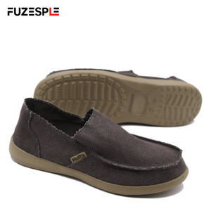 Zapatos casuales de lona gris para hombre, diseño sin cordones, tela texturizada, suela neutra, zapatos para uso diario, calzado moderno, zapatos de lona personalizados - Product Image 3
