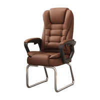 Chaise de bureau de direction ergonomique en cuir à pieds fixes, moderne, de haute qualité et à prix abordable, sans roulettes