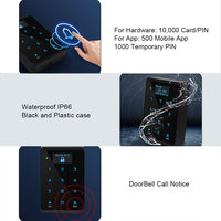 Lecteur de cartes de proximité économique et étanche IP67 pour extérieur, avec écran Tuya Smart à commande à distance et sonnette intégrée, pour un contrôle d'accès facile.