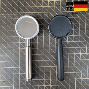 Ensemble de pommeau de douche pressurisé en acier inoxydable 304 allemand, argent noir - Product Image 1