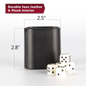 Recién llegado, juego de tazas de <span class=keywords><strong>dados</strong></span>, logotipo en relieve personalizado, taza de <span class=keywords><strong>dados</strong></span> de lujo de cuero Pu hecha a mano con 5 <span class=keywords><strong>dados</strong></span> - Product Image 2