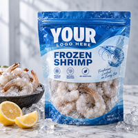 Sachet d'emballage pour crevettes surgelées avec logo personnalisé, pochette refermable à fermeture éclair, qualité alimentaire, sac plastique 500g pour l'emballage des fruits de mer