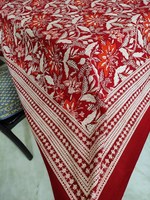 Nappe de table carrée moderne en coton rouge uni, faite à la main, décorative, lavable, écologique, durable, pour la maison