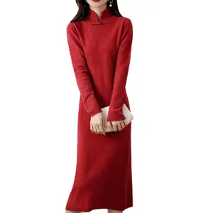 Personalizado Outono Inverno Camisola Mulheres Gola Alta Pullovers Coreano Top Malha Roupas De Camisola De Lã Vestidos