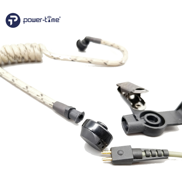 POWER-TIME PTE-880 2-Wire Acoustic Tube Earpiece for Two-Way Radios & Walkie Talkies Clear Audio & Comfortable Wear