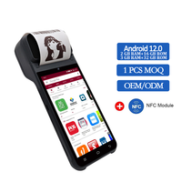 Venta al por mayor portátil 5,5 pulgadas 4G Wifi 3G + 32GB operación certificada Android 12 sistema de pago de mano Pos 58mm impresora térmica