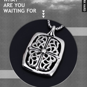 Fábrica de Joyería, Joyería al por Mayor para Mujer, Collares con Colgante Geométrico Cuadrado y Rectangular de Acero Inoxidable Chapado en Titanio - Product Image 4