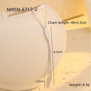 NIMAI3リーフY字型ロングネックレスレディースステンレススチールジュエリー18Kゴールドメッキロープチェーンペンダントネックレス女の子のギフト用 - Product Image 6