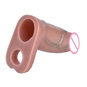FAAK Funda realista para pene, dildo hueco, funda para pene con extremo abierto para agrandamiento del pene, retraso de la eyaculación, juguetes sexuales - Product Image 4